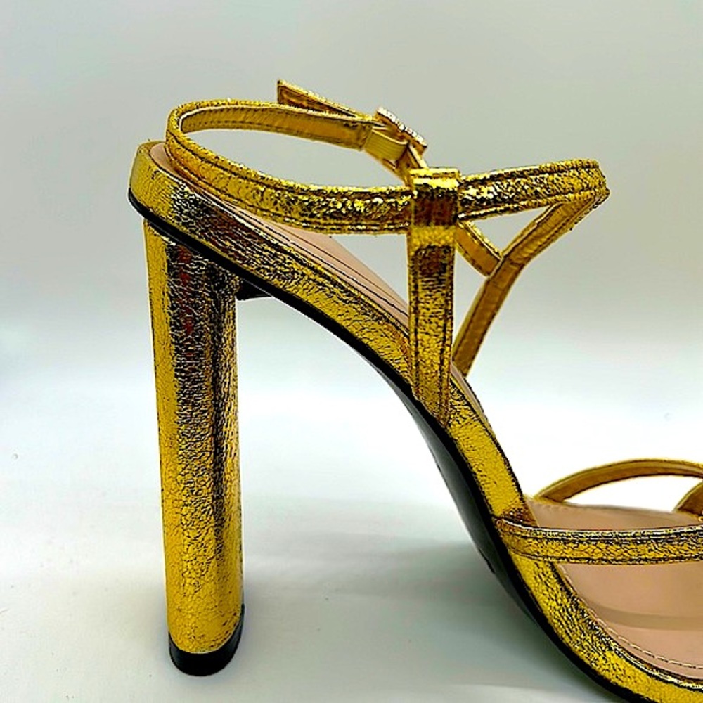 Zara Sexy Dazzling Gold Strappy Stiletto Heels Shoes **Size 40/US Size 9**🔥🔥 - Picture 6 of 7